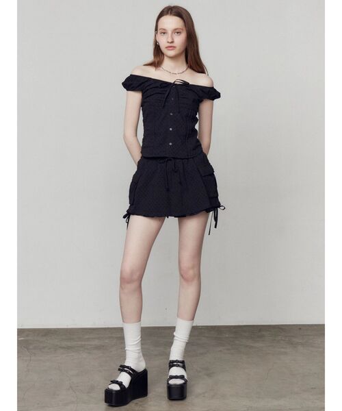 EMODA(エモダ)の「レイヤードフリルスレアスカート(スカート・レディース・ブルー/ブラック/ホワイト・SMALL/MEDIUM)」の8枚目の写真