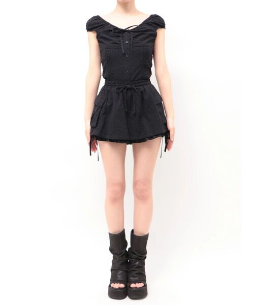 EMODA（エモダ）の「レイヤードフリルスレアスカート（スカート・レディース・ブルー/ブラック/ホワイト・SMALL/MEDIUM）」の19枚目の写真