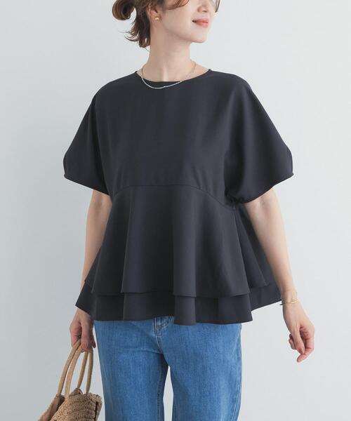 URBAN RESEARCH DOORS(アーバンリサーチドアーズ)の「ペプラムティアードブラウス(シャツ/ブラウス・レディース・ブルー/ブラウン/ブラック・FREE)」の9枚目の写真