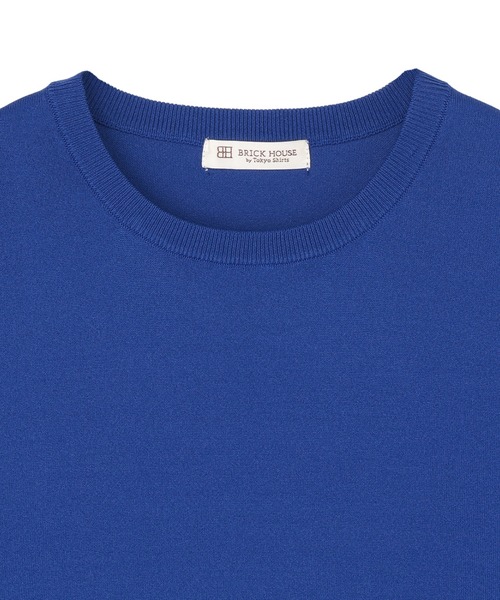 TOKYO SHIRTS（トウキョウシャツ）の「ドライレーヨン 半袖 袖透かしプルオーバー（ニット/セーター・レディース・ネイビー/ブルー・L/M/LL）」の10枚目の写真