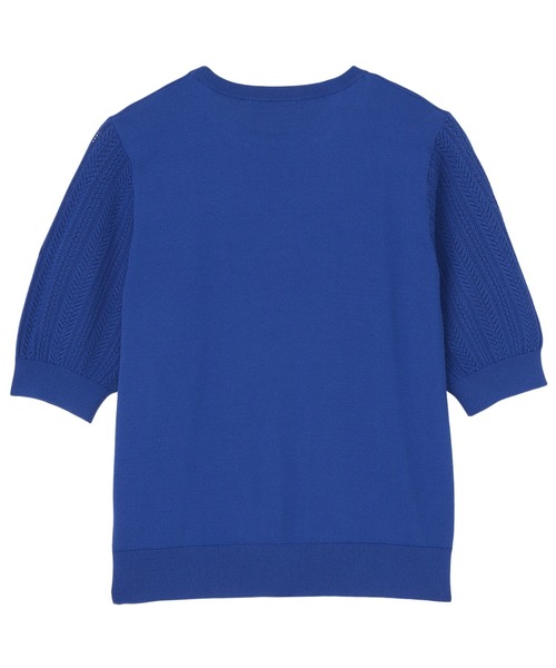 TOKYO SHIRTS（トウキョウシャツ）の「ドライレーヨン 半袖 袖透かしプルオーバー（ニット/セーター・レディース・ネイビー/ブルー・L/M/LL）」の9枚目の写真