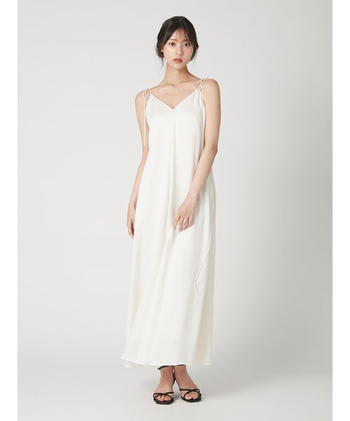 FRAY I.D（フレイアイディー）の「サテンフレアキャミワンピース／接触冷感（ワンピース・レディース・ブラック/ブラウン/ホワイト・0/1）」の15枚目の写真