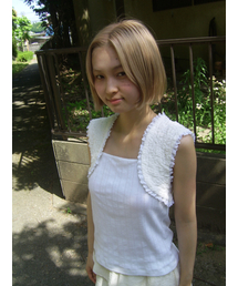 Vest Layered Sleeveless / White
