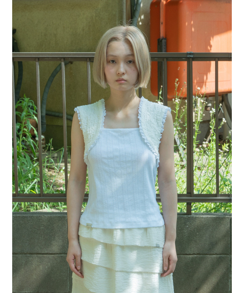 PEEVES PEEVES(フィブス フィブス)の「Vest Layered Sleeveless / White(Tシャツ/カットソー・レディース・その他・OS)」の2枚目の写真