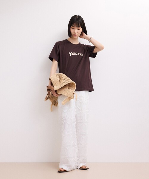 ADAM ET ROPE'(アダムエロペ)の「【WEB限定】フリンジジャガードパンツ(その他パンツ・レディース・ブラウン系その他/ブラック/ホワイト・36/38)」の6枚目の写真
