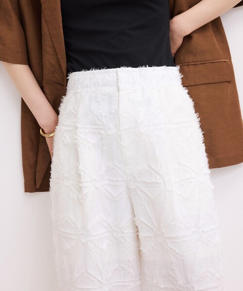 ADAM ET ROPE'(アダムエロペ)の「【WEB限定】フリンジジャガードパンツ(その他パンツ・レディース・ブラウン系その他/ブラック/ホワイト・36/38)」の9枚目の写真