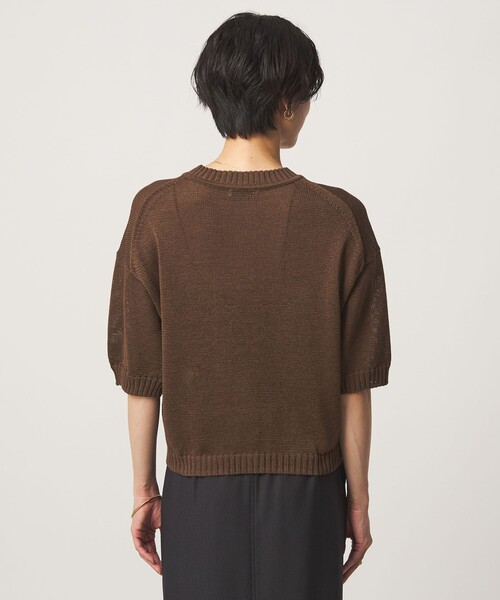 green label relaxing(グリーンレーベルリラクシング)の「ハーフスリーブ ニット カーディガン(カーディガン/ボレロ・レディース・ブラウン/ブラック・FREE)」の12枚目の写真