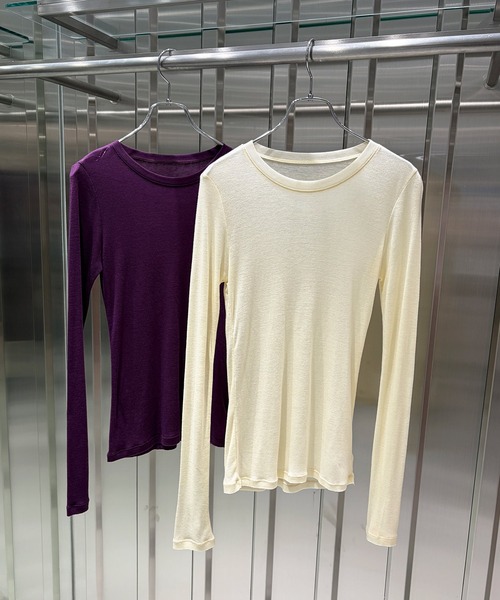 Narcissus(ナルシス)の「【Narcissus】STIN ME / シアー ロンT トップス 長袖(Tシャツ/カットソー・レディース・アイボリー/パープル・FREE)」の12枚目の写真
