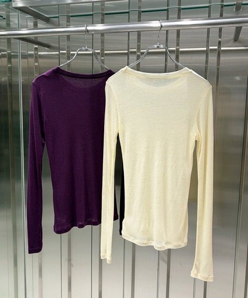 Narcissus(ナルシス)の「【Narcissus】STIN ME / シアー ロンT トップス 長袖(Tシャツ/カットソー・レディース・アイボリー/パープル・FREE)」の13枚目の写真