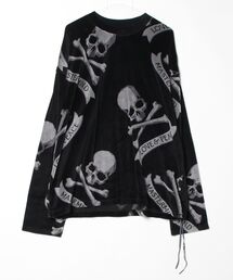 BOXY ALL-OVER SKULL LS TEE