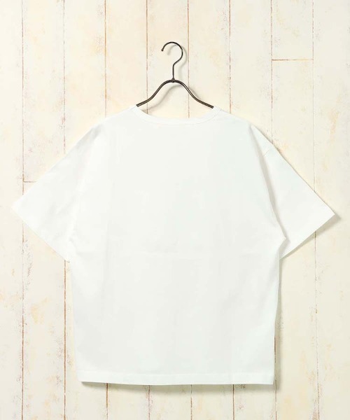 Bleu Bleuet（ブルーブルーエ）の「喫茶メニューロゴTシャツ（Tシャツ/カットソー・レディース・チャコール/ブルー/ホワイト・FREE）」の8枚目の写真