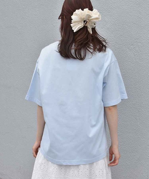 Bleu Bleuet（ブルーブルーエ）の「喫茶メニューロゴTシャツ（Tシャツ/カットソー・レディース・チャコール/ブルー/ホワイト・FREE）」の12枚目の写真