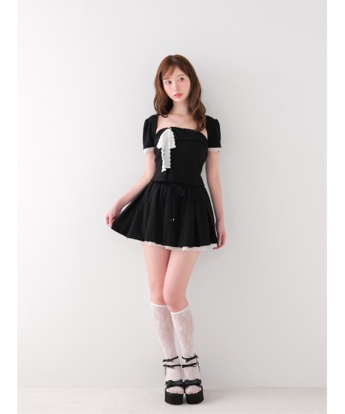 M me eme(エムミーエメ)の「Lace lame rib knit three piece setup(eme11073)(セットアップ・レディース・アイボリー/グレー/ブラック・FREE)」の19枚目の写真