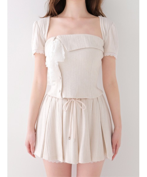 M me eme(エムミーエメ)の「Lace lame rib knit three piece setup(eme11073)(セットアップ・レディース・アイボリー/グレー/ブラック・FREE)」の20枚目の写真