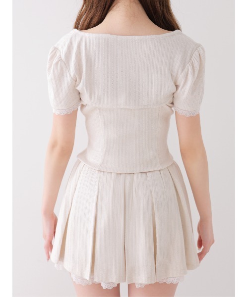 M me eme(エムミーエメ)の「Lace lame rib knit three piece setup(eme11073)(セットアップ・レディース・アイボリー/グレー/ブラック・FREE)」の21枚目の写真