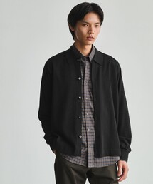green label relaxing | クレープヤーン 長袖 ニット ポロカーディガン -ハンドウォッシャブル-(カーディガン/ボレロ)