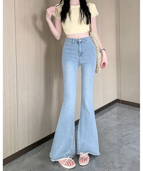 inst.ALL(インストール)の「バックリボンフレアデニムパンツ(デニムパンツ・レディース・サックスブルー・L/M/S)」の12枚目の写真