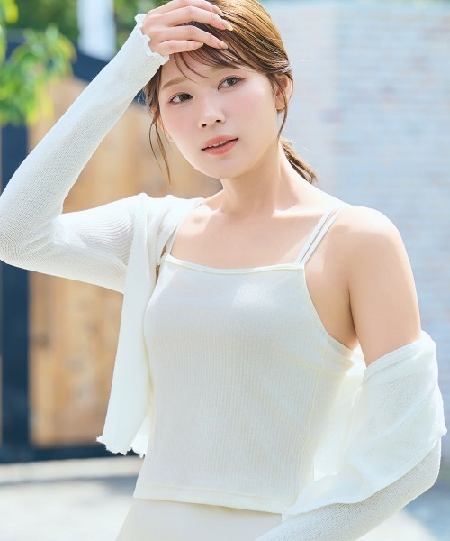 aimerfeel(エメフィール)の「リブ フロントホック ブラトップ ノンワイヤー 超盛ブラ(R) 単品ブラジャー(キャミソール・レディース・オフホワイト/ブラック・C65/B65/D65/C75/B70/D75/C70/E75/D70/E70/B75/E65)」の2枚目の写真