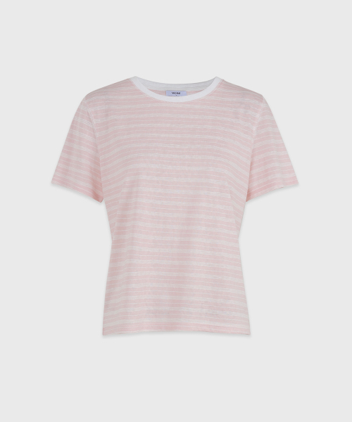 MICANE(ミケーネ)の「リススストライプステッチコントラストTシャツ(Tシャツ/カットソー・レディース・スカイブルー/オリーブ/ピンク・1/2/4/3)」の15枚目の写真
