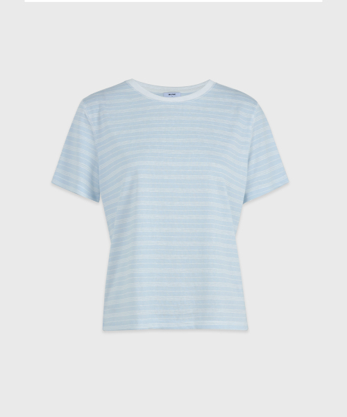 MICANE(ミケーネ)の「リススストライプステッチコントラストTシャツ(Tシャツ/カットソー・レディース・スカイブルー/オリーブ/ピンク・1/2/4/3)」の16枚目の写真