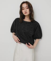 『洗濯可』フサフサハーフスリーブニット