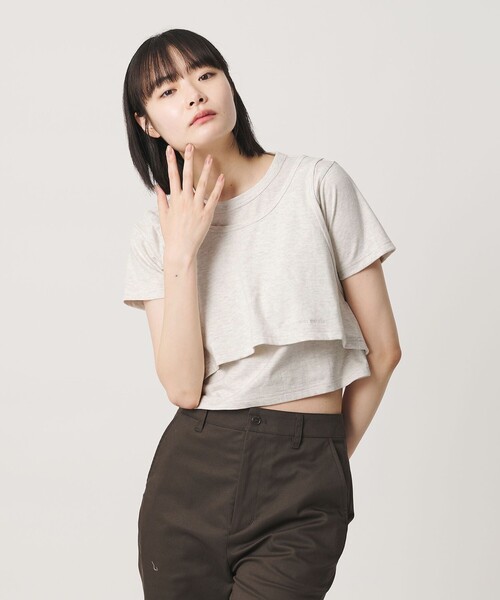 NICE WEATHER(ナイスウェザー)の「<NICE WEATHER>レイヤード Tシャツ(Tシャツ/カットソー・レディース・ナチュラル/クリーム・S/M)」の3枚目の写真