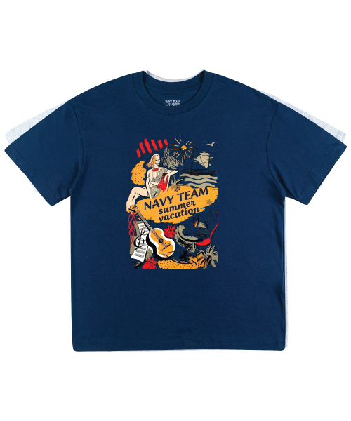 NAVYTEAM(ネイビーチーム)の「サマーバケーション 半袖Tシャツ(4色)(Tシャツ/カットソー・レディース・ホワイト/ライトグレー/ネイビー/ブラック・SMALL/MEDIUM/LARGE/X-LARGE)」の12枚目の写真
