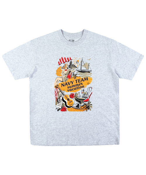 NAVYTEAM(ネイビーチーム)の「サマーバケーション 半袖Tシャツ(4色)(Tシャツ/カットソー・レディース・ホワイト/ライトグレー/ネイビー/ブラック・SMALL/MEDIUM/LARGE/X-LARGE)」の16枚目の写真