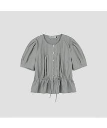 PEASANT COTTON PEPLUM BLOUSE (BL-4419)