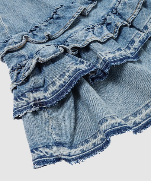 GANNI（ガニー）の「Lightweight Denim Frill Midi skirt（デニムスカート・レディース・ブルー系その他・38/36）」の5枚目の写真