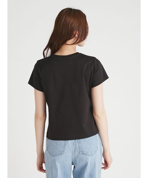 CELFORD（セルフォード）の「【洗える】フラワービジューTシャツ（Tシャツ/カットソー・レディース・オフホワイト/ブラック・F）」の5枚目の写真