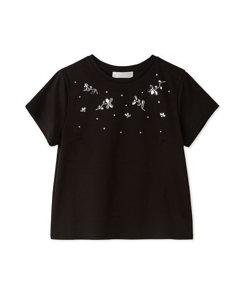CELFORD（セルフォード）の「【洗える】フラワービジューTシャツ（Tシャツ/カットソー・レディース・オフホワイト/ブラック・F）」の11枚目の写真