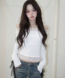 muse en lace off-shoulder. / ミューズ アン レース オフショルダー
