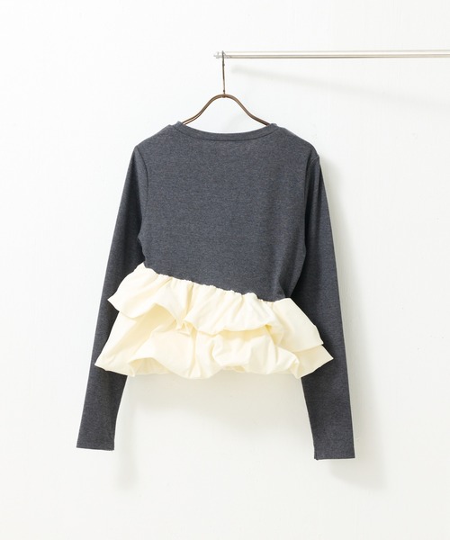 en CAnAF(エンカナフ)の「【大人可愛いシルエット】カットリブバルーンペプラムプルオーバー(Tシャツ/カットソー・レディース・ブラック/アイボリー/チャコールグレー/ブラック系1・フリー)」の21枚目の写真