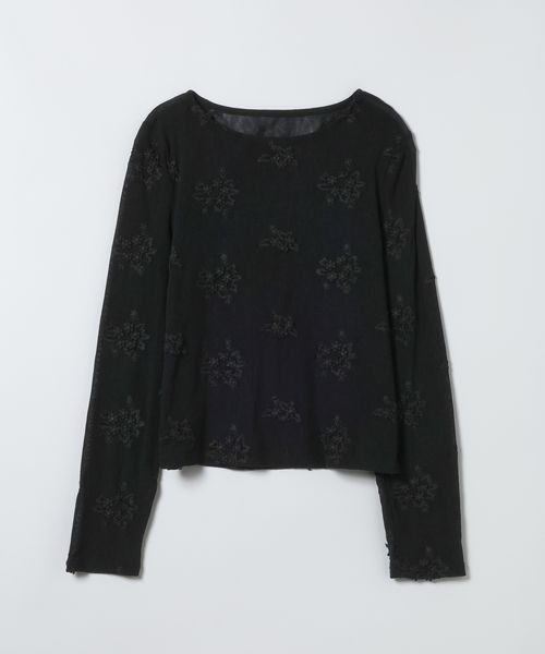 JEANASIS(ジーナシス)の「3DレースLS TEE/1067538(Tシャツ/カットソー・レディース・ホワイト/ブルー系その他/ブラック・FREE)」の3枚目の写真