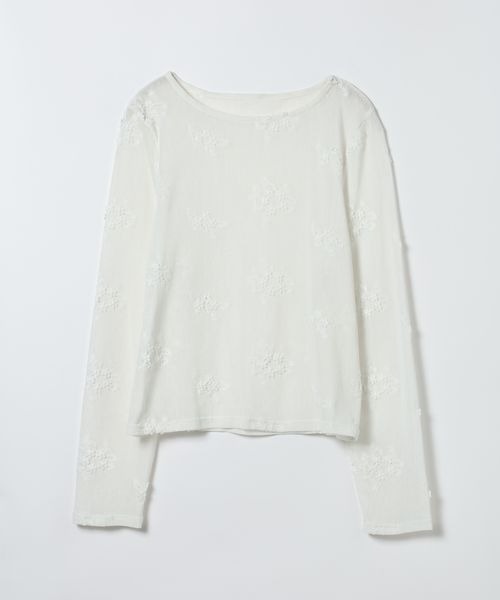 JEANASIS(ジーナシス)の「3DレースLS TEE/1067538(Tシャツ/カットソー・レディース・ホワイト/ブルー系その他/ブラック・FREE)」の13枚目の写真