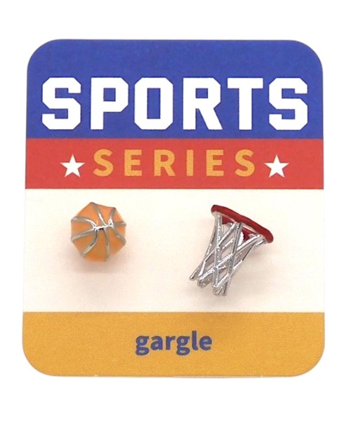 gargle(ガーグル)の「gargle ガーグル:SPORTS スポーツシリーズ バスケ バスケットリング バスケットボール ピアス(ピアス(両耳用)・レディース・オレンジ・FREE)」の2枚目の写真
