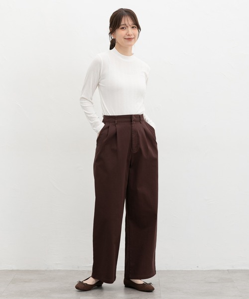 Honeys(ハニーズ)の「ランダムリブハイネックT(Tシャツ/カットソー・レディース・ブラック/レッド/ブラウン/グリーン/ブルー/オフホワイト/オレンジ・L/LL/S/M)」の8枚目の写真