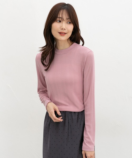 Honeys(ハニーズ)の「ランダムリブハイネックT(Tシャツ/カットソー・レディース・ブラック/レッド/ブラウン/グリーン/ブルー/オフホワイト/オレンジ・L/LL/S/M)」の21枚目の写真
