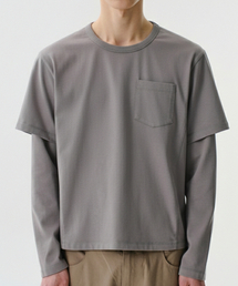LAYERED WASHING LONG SLEEVE (GRAY)