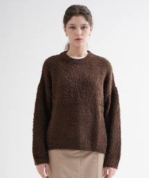 Wool Furry Round Knit (Brown)
