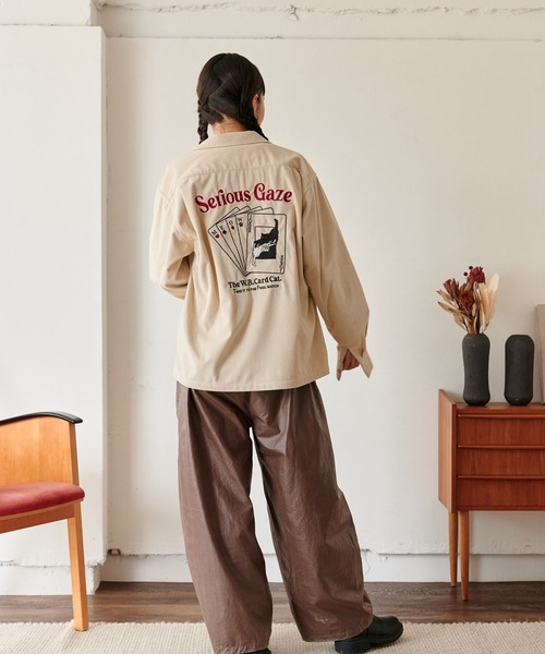 POWER TO THE PEOPLE（パワートゥーザピープル）の「ネコ刺繍　コーデュロイシャツ（シャツ/ブラウス・メンズ・ネイビー/ピンク/アイボリー/A・MEDIUM/X-LARGE/LARGE）」の21枚目の写真
