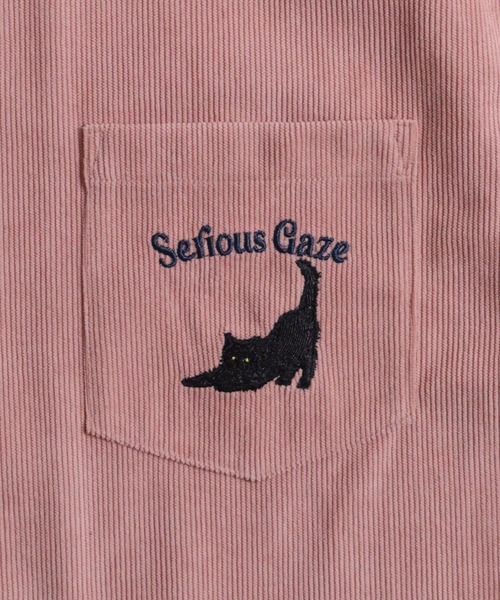 POWER TO THE PEOPLE（パワートゥーザピープル）の「ネコ刺繍　コーデュロイシャツ（シャツ/ブラウス・メンズ・ネイビー/ピンク/アイボリー/A・MEDIUM/X-LARGE/LARGE）」の15枚目の写真