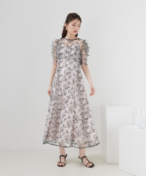 Kana(カナ)の「花柄シアーレースリボンドレス2点セット パーティー 結婚式 お呼ばれ オケージョン(ドレス・レディース・グリーン/ブラック系その他/ブラック/ブルー系その他/イエロー・M)」の18枚目の写真
