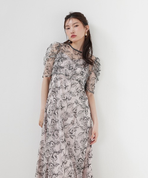 Kana(カナ)の「花柄シアーレースリボンドレス2点セット パーティー 結婚式 お呼ばれ オケージョン(ドレス・レディース・グリーン/ブラック系その他/ブラック/ブルー系その他/イエロー・M)」の15枚目の写真