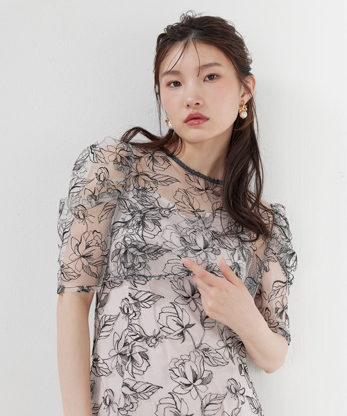 Kana(カナ)の「花柄シアーレースリボンドレス2点セット パーティー 結婚式 お呼ばれ オケージョン(ドレス・レディース・グリーン/ブラック系その他/ブラック/ブルー系その他/イエロー・M)」の19枚目の写真