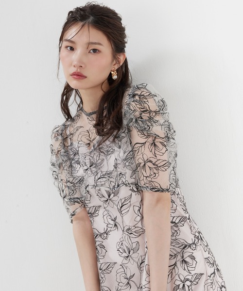 Kana(カナ)の「花柄シアーレースリボンドレス2点セット パーティー 結婚式 お呼ばれ オケージョン(ドレス・レディース・グリーン/ブラック系その他/ブラック/ブルー系その他/イエロー・M)」の16枚目の写真