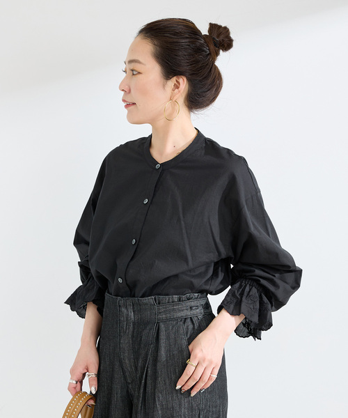 B.C STOCK(ベーセーストック)の「手洗い可 / レースベルスリーブブラウス(シャツ/ブラウス・レディース・ブラック/ホワイト・FREE)」の21枚目の写真