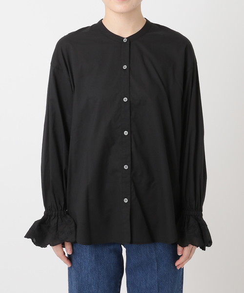 B.C STOCK(ベーセーストック)の「手洗い可 / レースベルスリーブブラウス(シャツ/ブラウス・レディース・ブラック/ホワイト・FREE)」の4枚目の写真