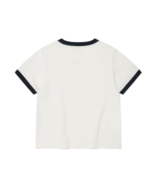 Wacky WiLLy(ワッキーウィリー)の「ウィメンズスリムベイビーフィットリンガー半袖Tシャツホワイト(Tシャツ/カットソー・レディース・その他・SMALL/MEDIUM)」の2枚目の写真